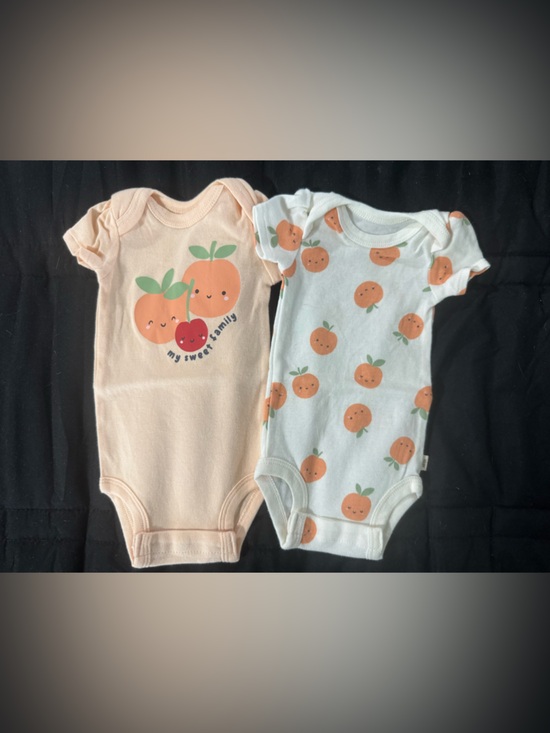 Huggies Other - 2-Pack Peach Graphic Baby One-Piece Bodysuits - Peach/White